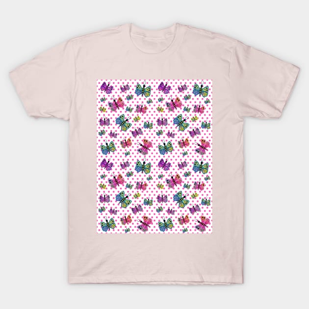 Butterflies And Polka Dots T-Shirt by SartorisArt1